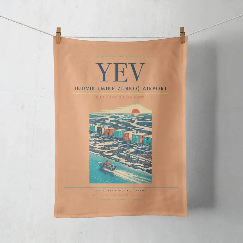 Inuvik (Mike Zubko) Airport (YEV) design on orange towel