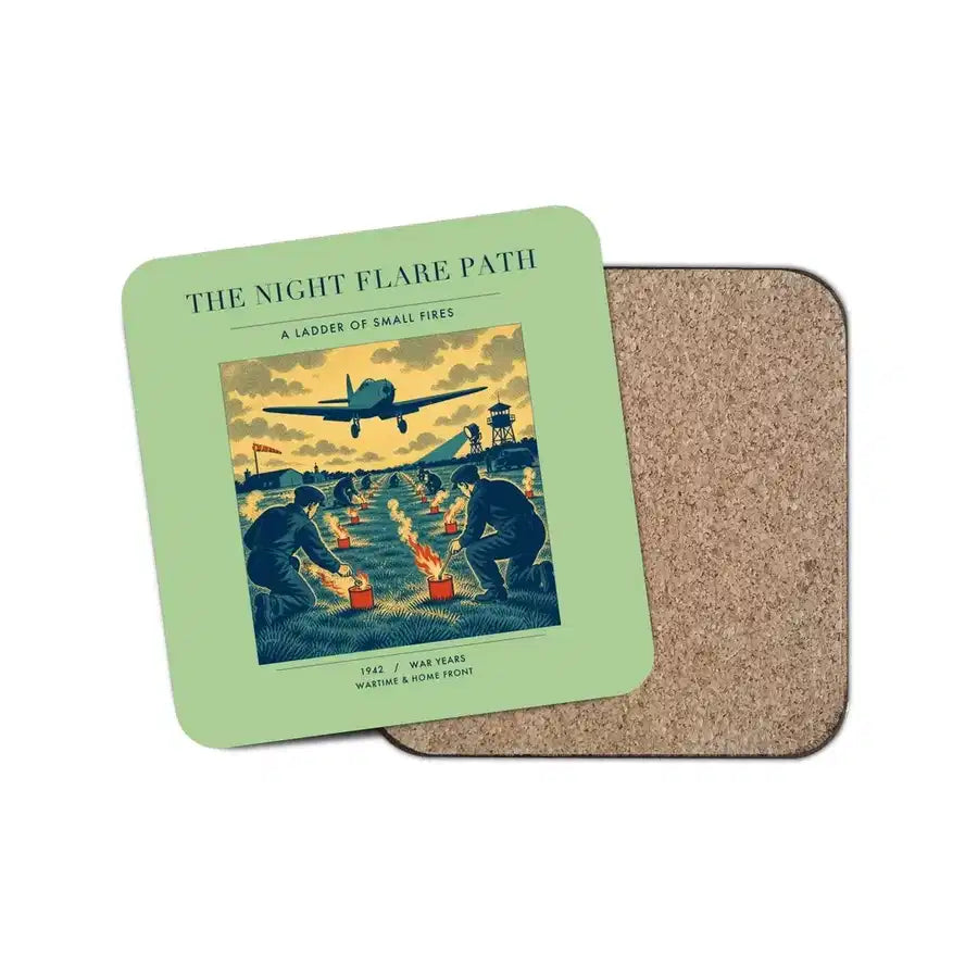 The Night Flare Path - Designed Coasters design on light green 1-piece