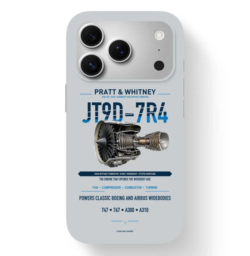 JT9D-7R4 Case design on light gray iphone case