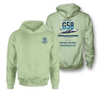 Thumbnail for Beechcraft Baron G58 design on light green double-side hoodie, double-side print