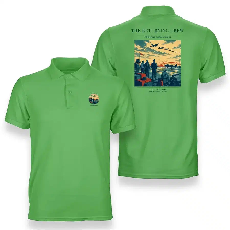VINTAGE G4519 - The Returning Crew - Double-Side Polo T-Shirt design on lightgreen