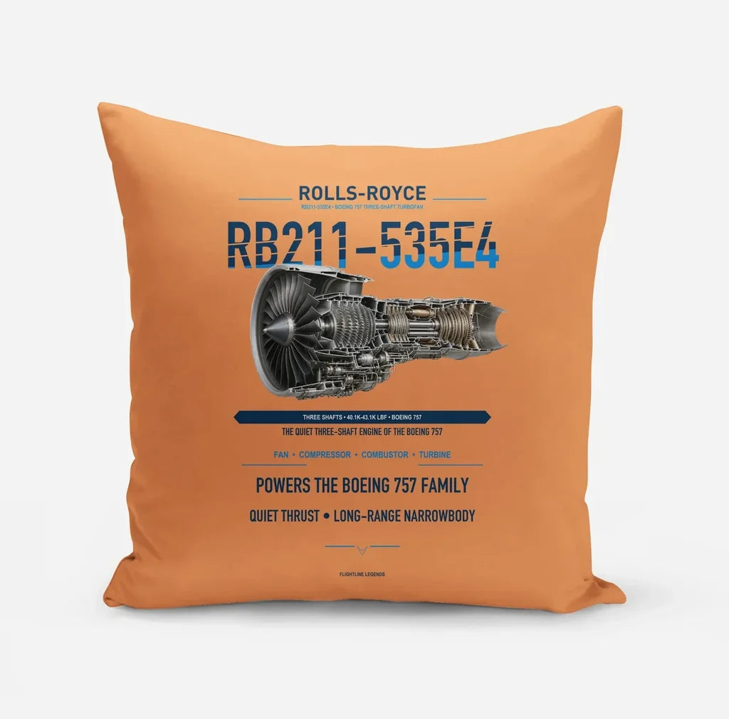 RB211-535E4 design on orange pillow