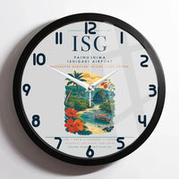 Thumbnail for Painushima Ishigaki Airport (ISG) design on light gray framed wall clock
