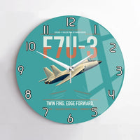Thumbnail for F7U-3 Cutlass design on turquoise no frame wall clock
