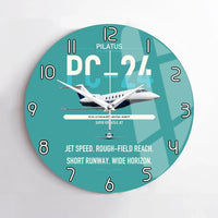 Thumbnail for Pilatus PC-24 design on turquoise no frame wall clock