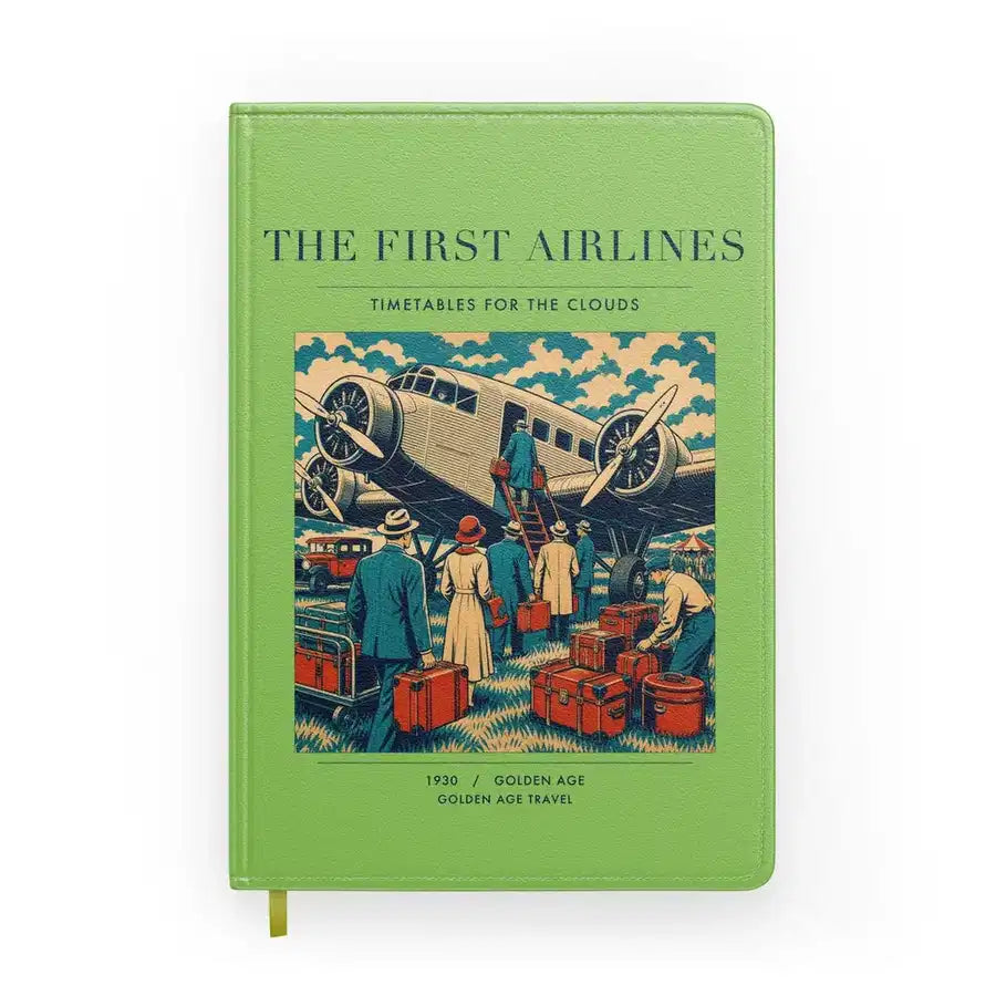 VINTAGE G4048 - The First Airlines - Designed Notebooks design on lightgreen