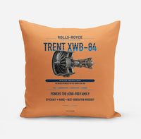 Thumbnail for TRENT XWB-84 design on orange pillow