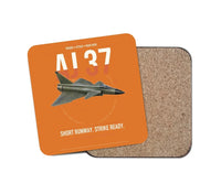 Thumbnail for Saab AJ 37 Viggen design on orange 1 piece coaster