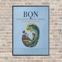 Thumbnail for Rafael Hernández Airport BQN — Aguadilla vertical canvas print - framed - light blue background