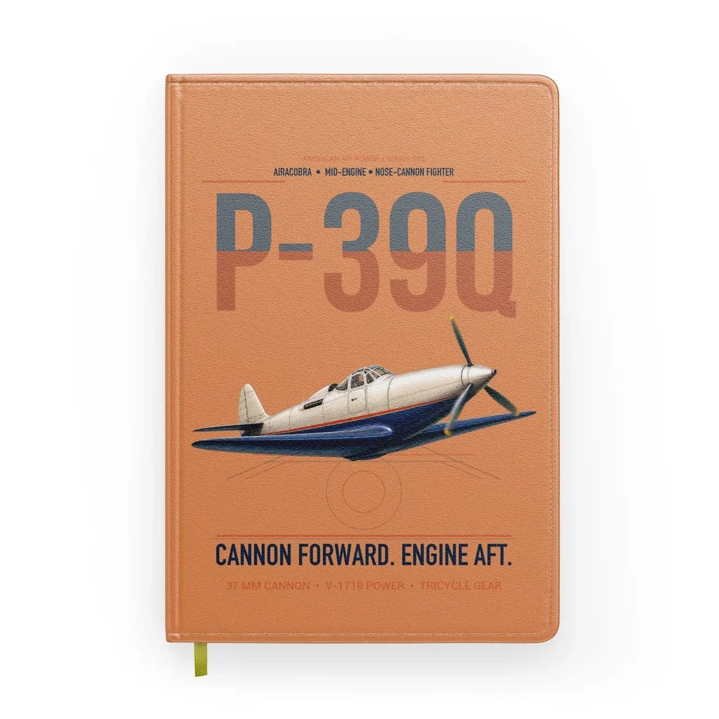 P-39Q Airacobra design on orange notebook