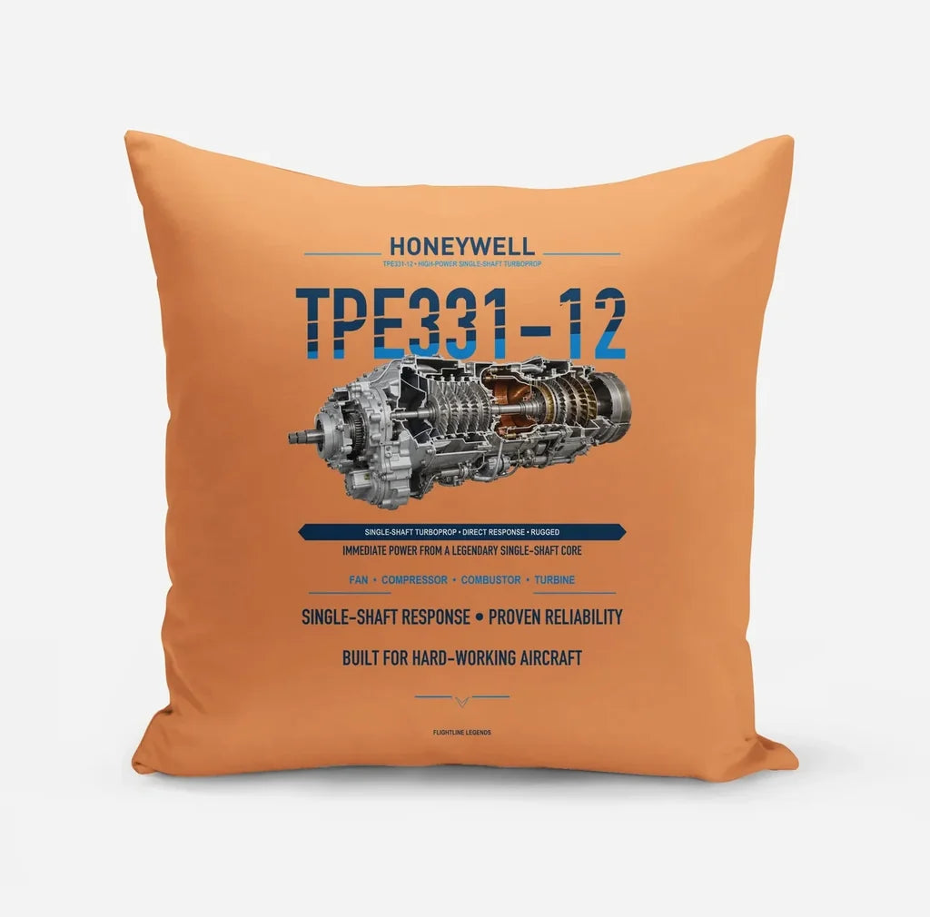 TPE331-12 design on orange pillow
