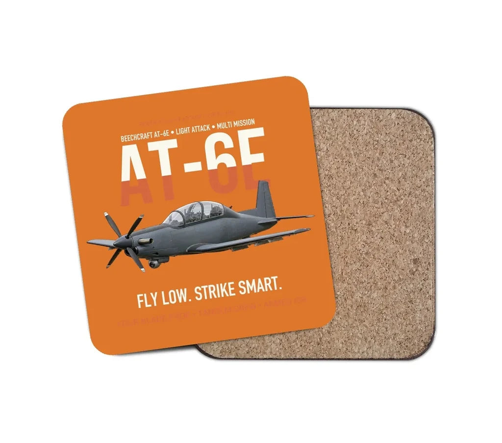 AT-6E Wolverine Light Attack design on orange 1 piece coaster