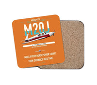 Thumbnail for Mooney M20J 201 design on orange 1 piece coaster