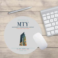 Thumbnail for Monterrey International Airport (MTY) design on light gray round mouse pad