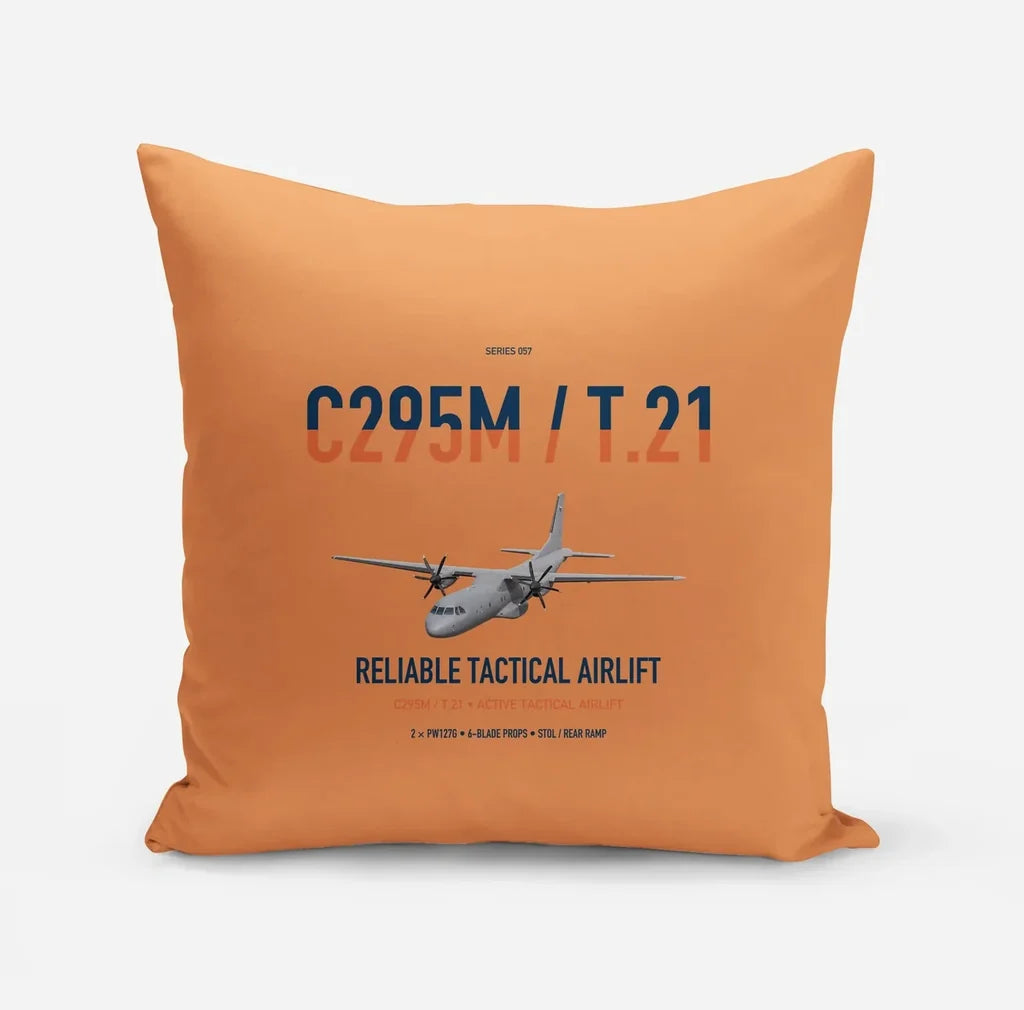 Airbus C295M T.21 design on orange pillow