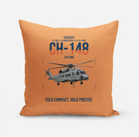 Thumbnail for Sikorsky CH-148 Cyclone design on orange pillow