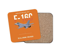 Thumbnail for F-16C Fighting Falcon See All Around Turn Inside design on orange 1 piece coaster