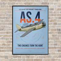 Thumbnail for Fairey Gannet AS.4 vertical canvas print - framed - light blue background
