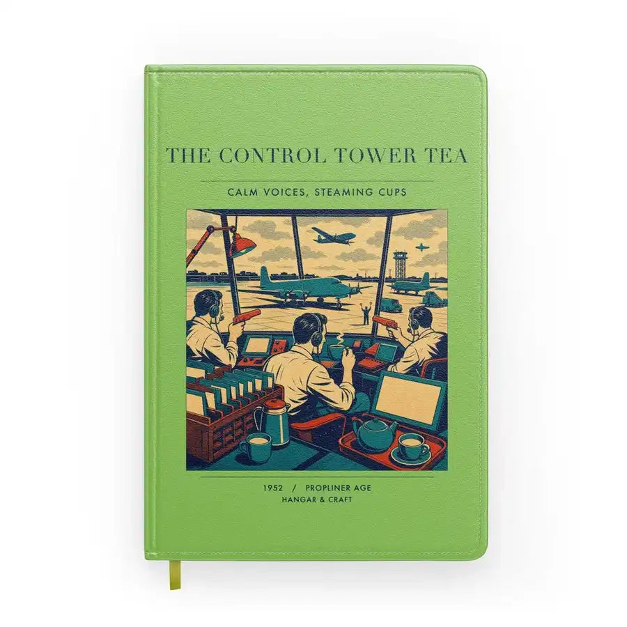 VINTAGE G4375 - The Control Tower Tea - Designed Notebooks design on lightgreen