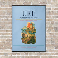 Thumbnail for Kuressaare Airport URE vertical canvas print - framed - light blue background