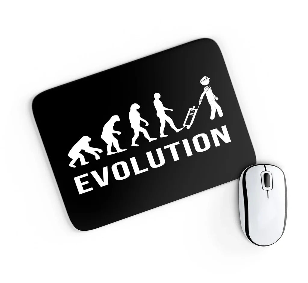Pilot Evolution aviation design on neoprene with anti-slip base mouse pad.