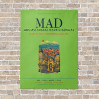 Thumbnail for Adolfo Suarez Madrid-Barajas Airport MAD vertical canvas print - no frame - light green background