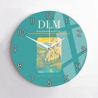 Thumbnail for Dalaman Airport (DLM) design on turquoise no frame wall clock