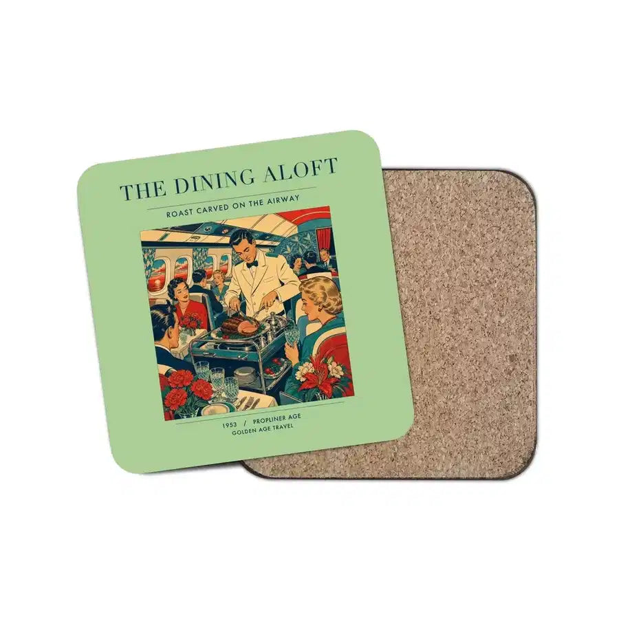The Dining Aloft - Designed Coasters design on light green 1-piece