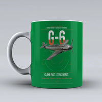 Thumbnail for Messerschmitt Bf 109G-6 design on green ceramic mug, double-side print