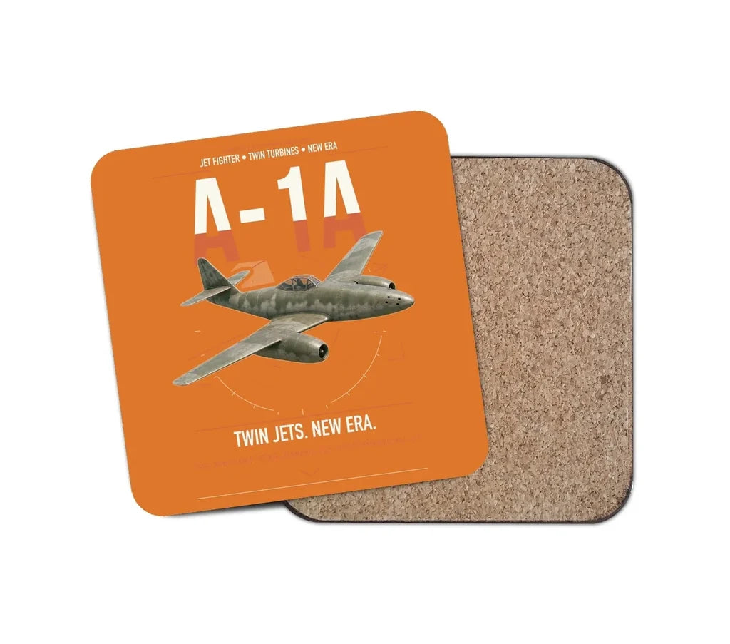 Messerschmitt Me 262A-1a design on orange 1 piece coaster