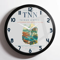 Thumbnail for Tainan Airport (TNN) design on light gray framed wall clock