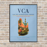 Thumbnail for Can Tho International Airport VCA vertical canvas print - framed - light blue background