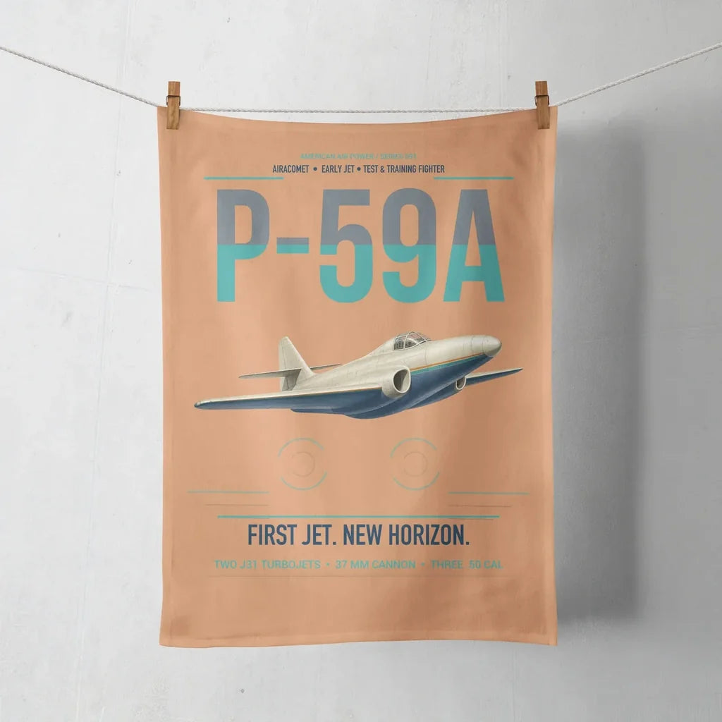 P-59A Airacomet design on orange towel