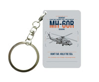 Thumbnail for Sikorsky MH-60R Seahawk design on light gray designed key chain, double-side print