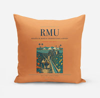 Thumbnail for Región de Murcia International Airport (RMU) design on orange pillow
