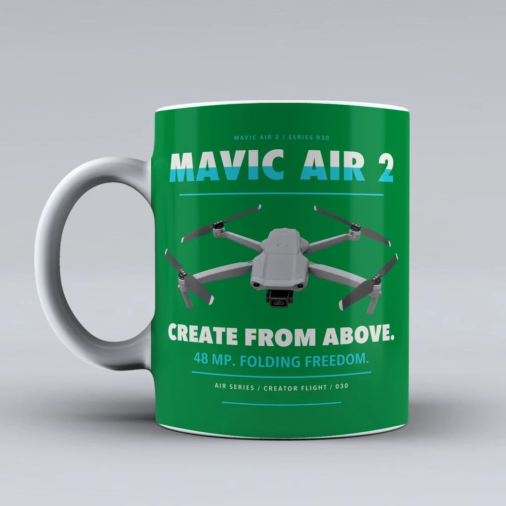 Mavic Air 2 Mug design on green dji
