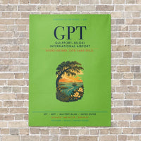 Thumbnail for Gulfport–Biloxi International Airport GPT vertical canvas print - no frame - light green background
