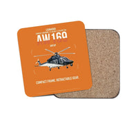 Thumbnail for Leonardo AW169 design on orange 1 piece coaster