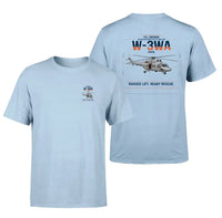 Thumbnail for PZL-Świdnik W-3WA Sokół design on light blue t-shirt, double-side print