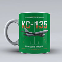 Thumbnail for KC-135 STRATOTANKER design on green ceramic mug, double-side print