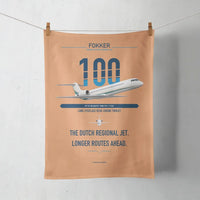Thumbnail for Fokker 100 design on orange towel