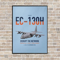 Thumbnail for EC-130H Compass Call vertical canvas print - framed - light blue background
