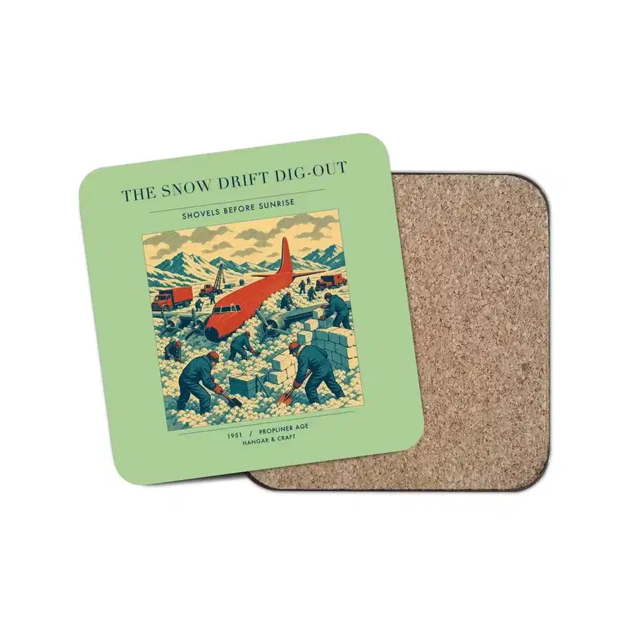The Snow Drift Dig-Out - Designed Coasters design on light green 1-piece