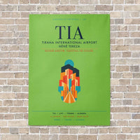 Thumbnail for Tirana International Airport Nënë Tereza TIA vertical canvas print - no frame - light green background