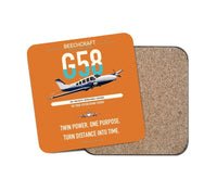 Thumbnail for Beechcraft Baron G58 design on orange 1 piece coaster