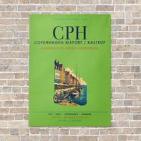 Thumbnail for Copenhagen Airport Kastrup CPH vertical canvas print - no frame - light green background