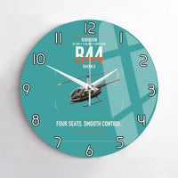 Thumbnail for Robinson R44 Raven II design on turquoise no frame wall clock