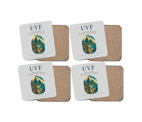 Thumbnail for Hewanorra International Airport (UVF) design on light gray 4 pieces set coaster