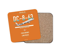 Thumbnail for Douglas DC-8-63 design on orange 1 piece coaster