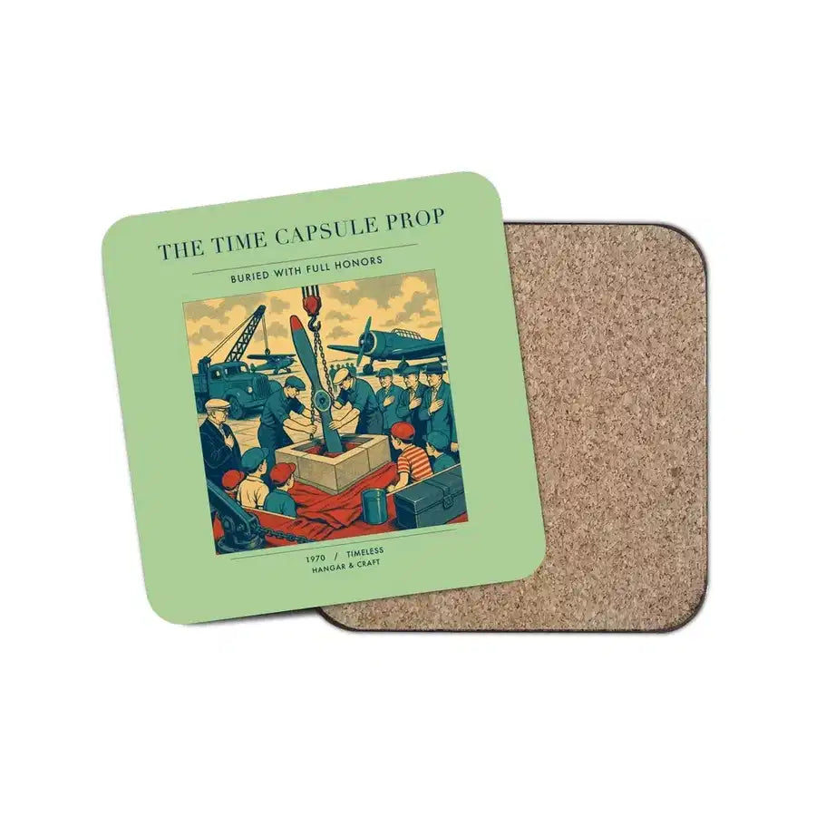 The Time Capsule Prop - Designed Coasters design on light green 1-piece